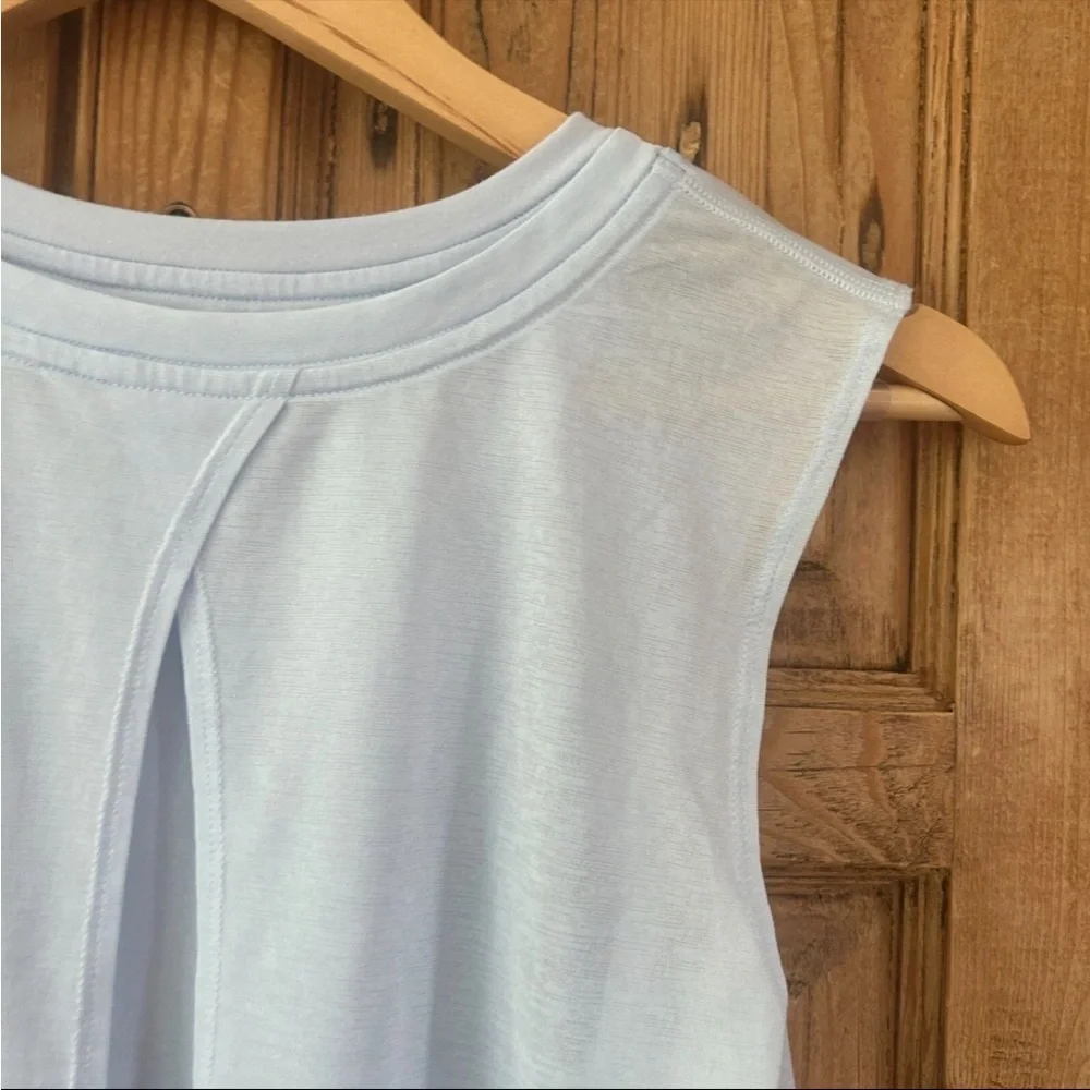Athleta Girl Doubles Tank Layered Active Sleeveless Carolina Blue Top- M 8-10 - Picture 2 of 8